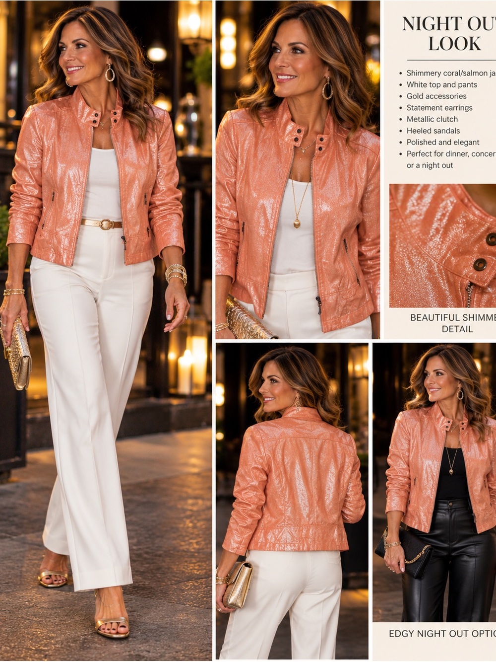 PM Multiples Shimmery Coral /Salmon Lightweight Jacket